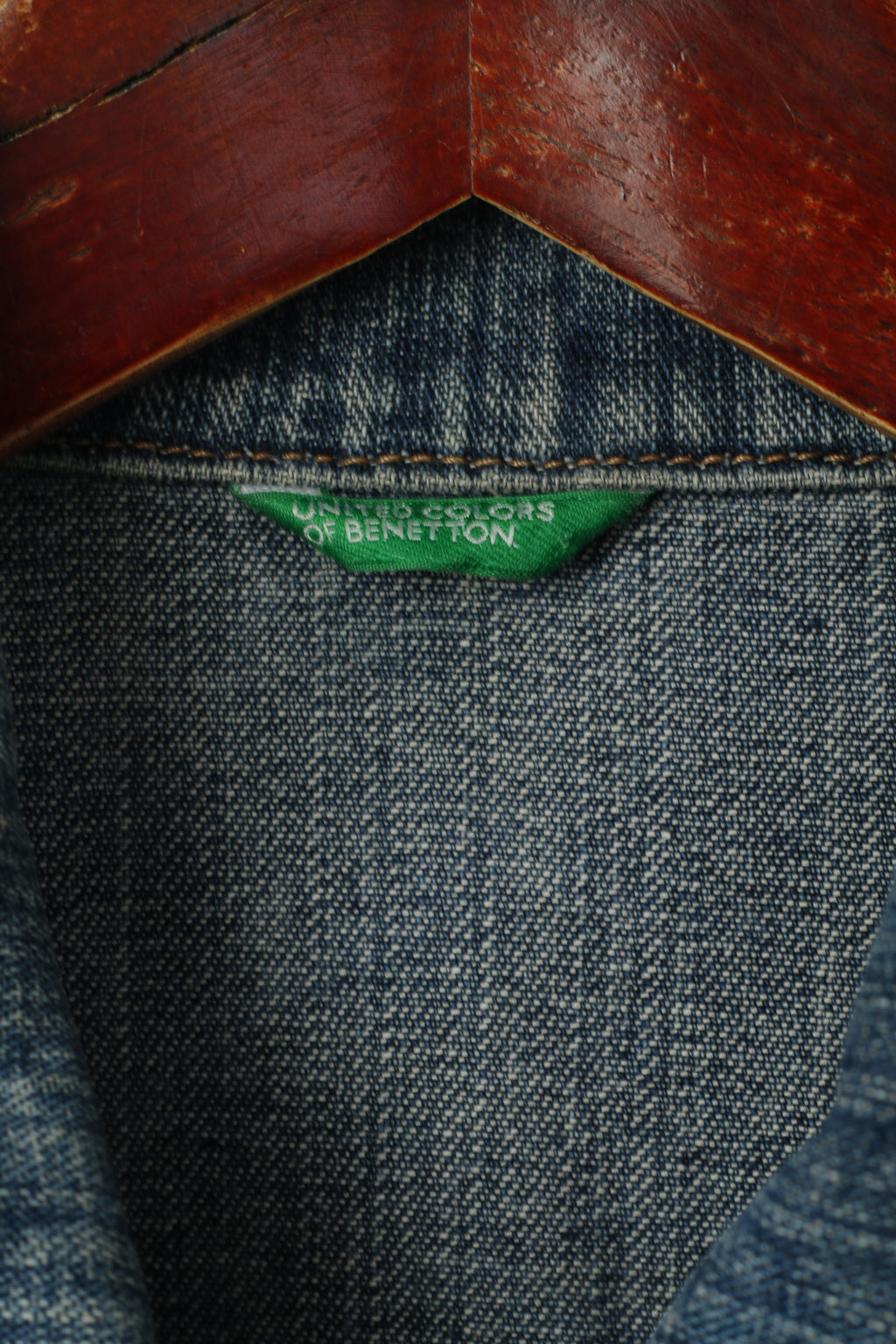 United Colors Of Benetton Giacca da donna M Blu Denim Jeans Top in cotone