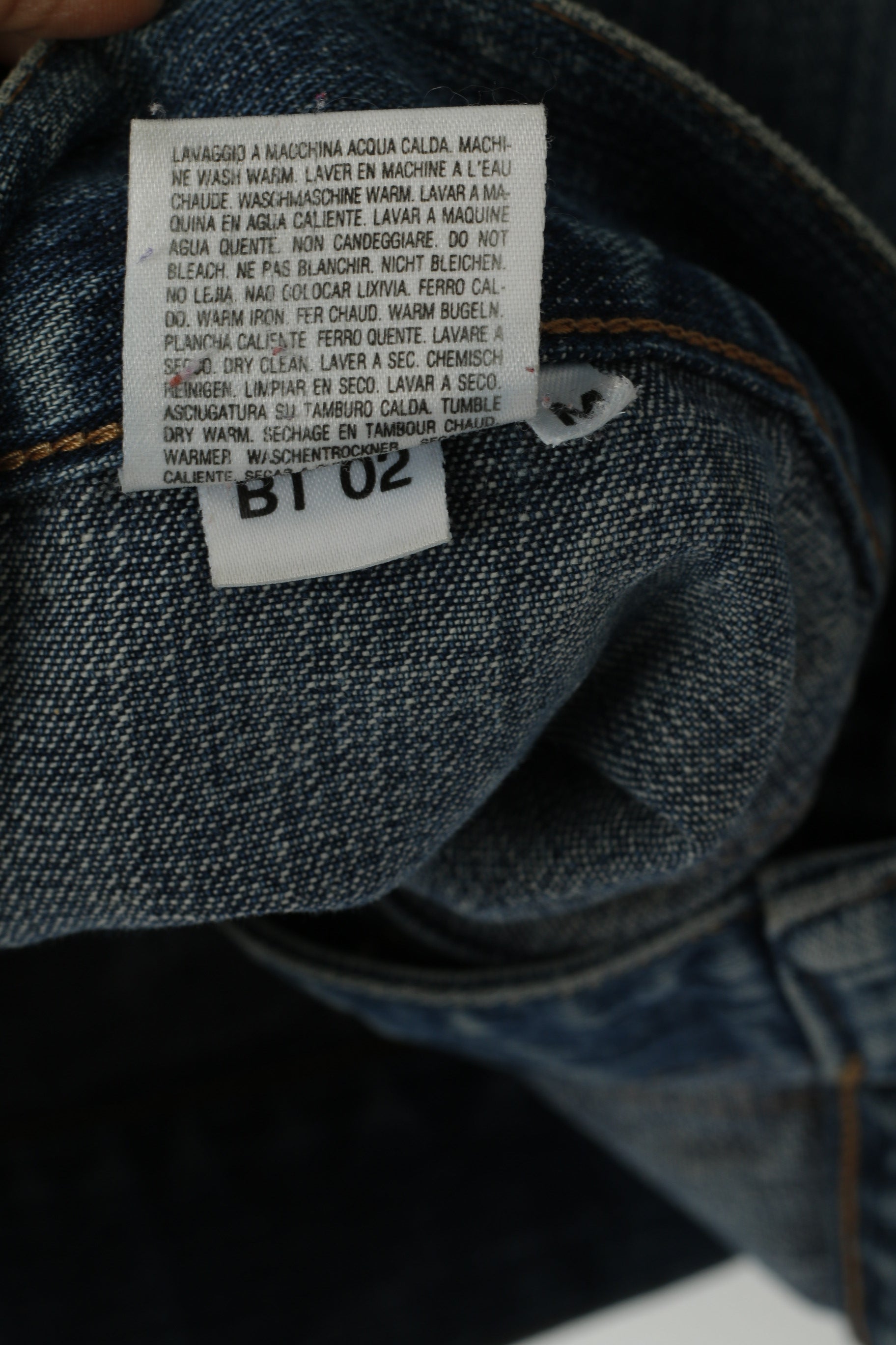 United Colors Of Benetton Giacca da donna M Blu Denim Jeans Top in cotone