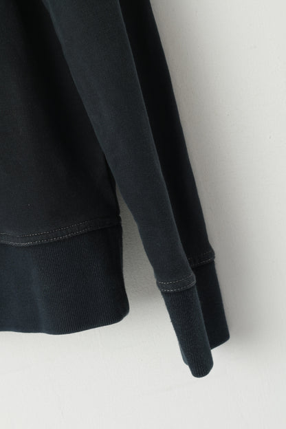Felpa Marlboro Classsics da uomo XL (L) Top pullover vintage in cotone blu scuro con zip e collo