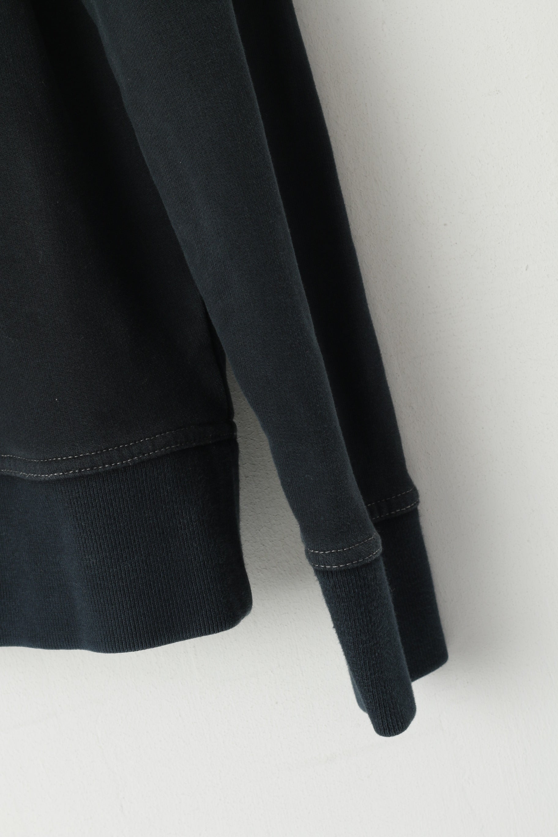 Marlboro Classsics Men XL (L) Sweatshirt Navy Cotton Zip Neck Vintage Pullover Top