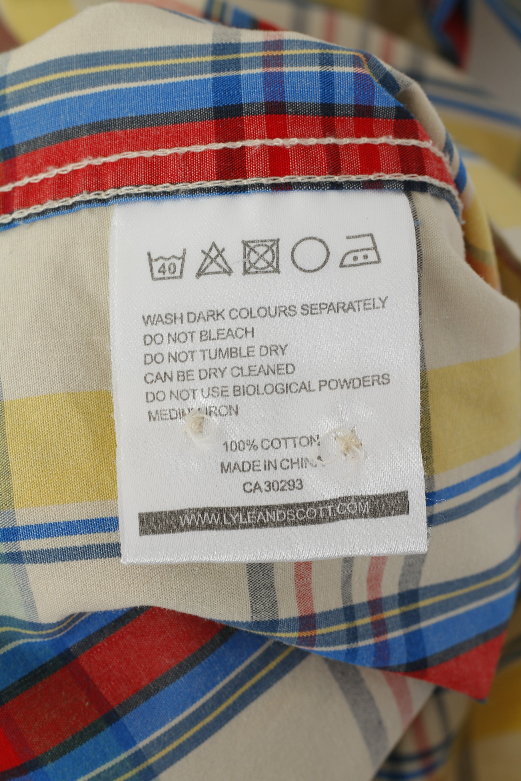 Lyle & Scott Men L Casual Shirt Multicolour Check Button Down Collar Regular Fit Top