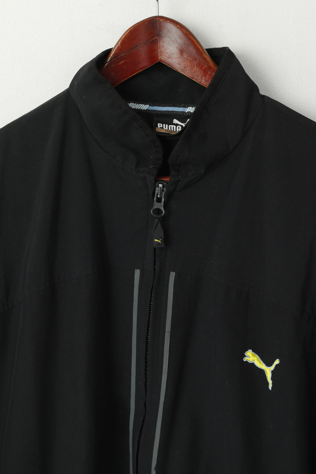 Puma Men M Jacket Black Activewear Reflective Lightweight Full Zipper Retro Sport Top