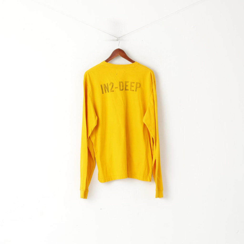 Abercrombie & Fitch Men XXL Shirt Yellow Cotton Muscle Long Sleeve Top