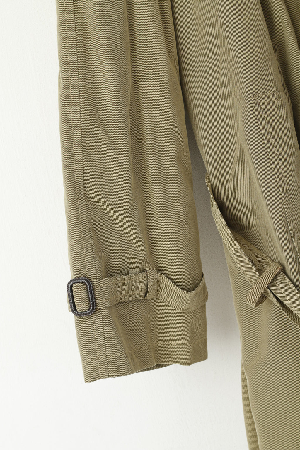 Bugatti Hommes 25 M Manteau Vert Coton Classique Doublure Amovible Haut À Double Boutonnage