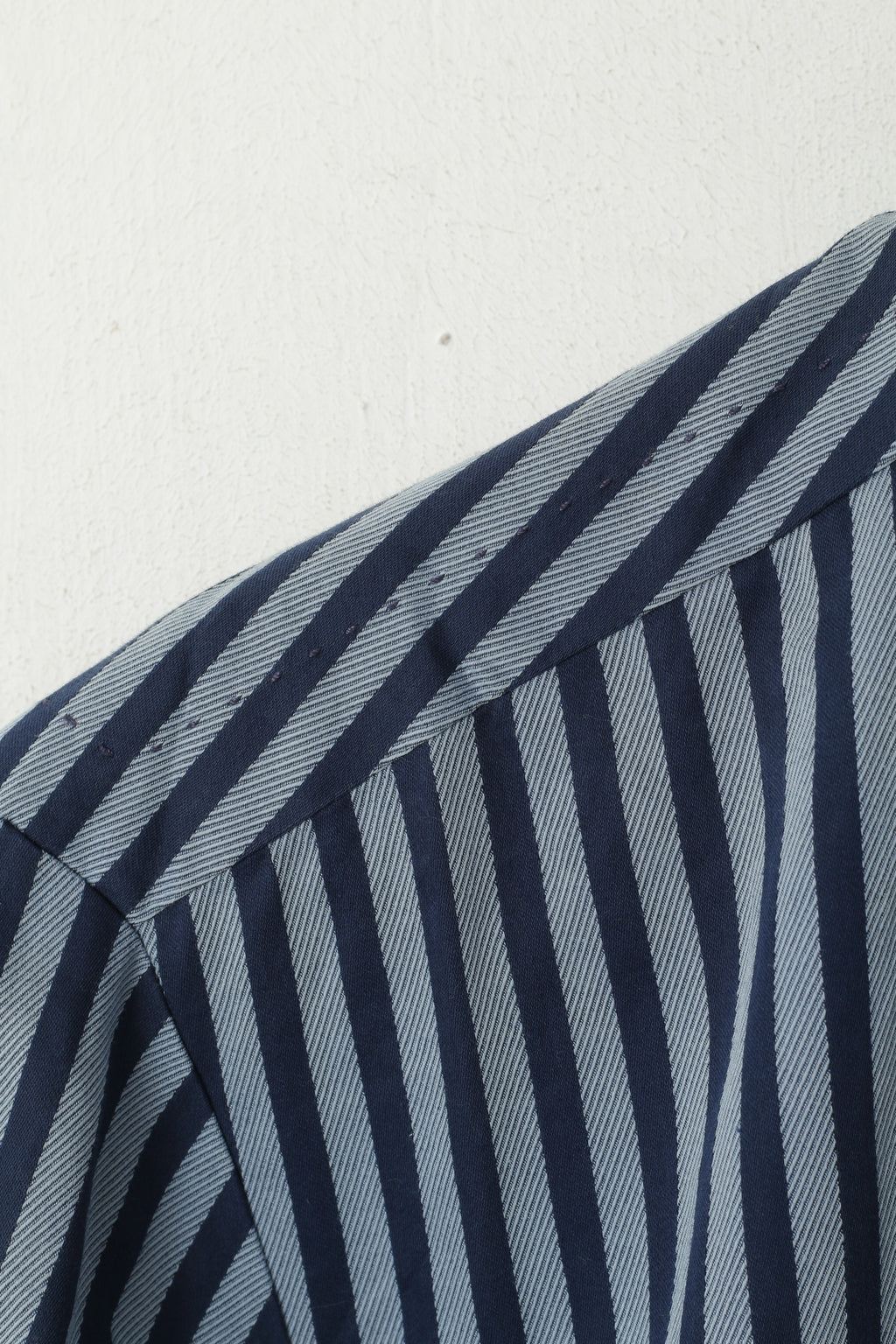 Hugo Boss Men M Casual Shirt Blue Striped Cotton Button Down Collar Long Sleeve Top