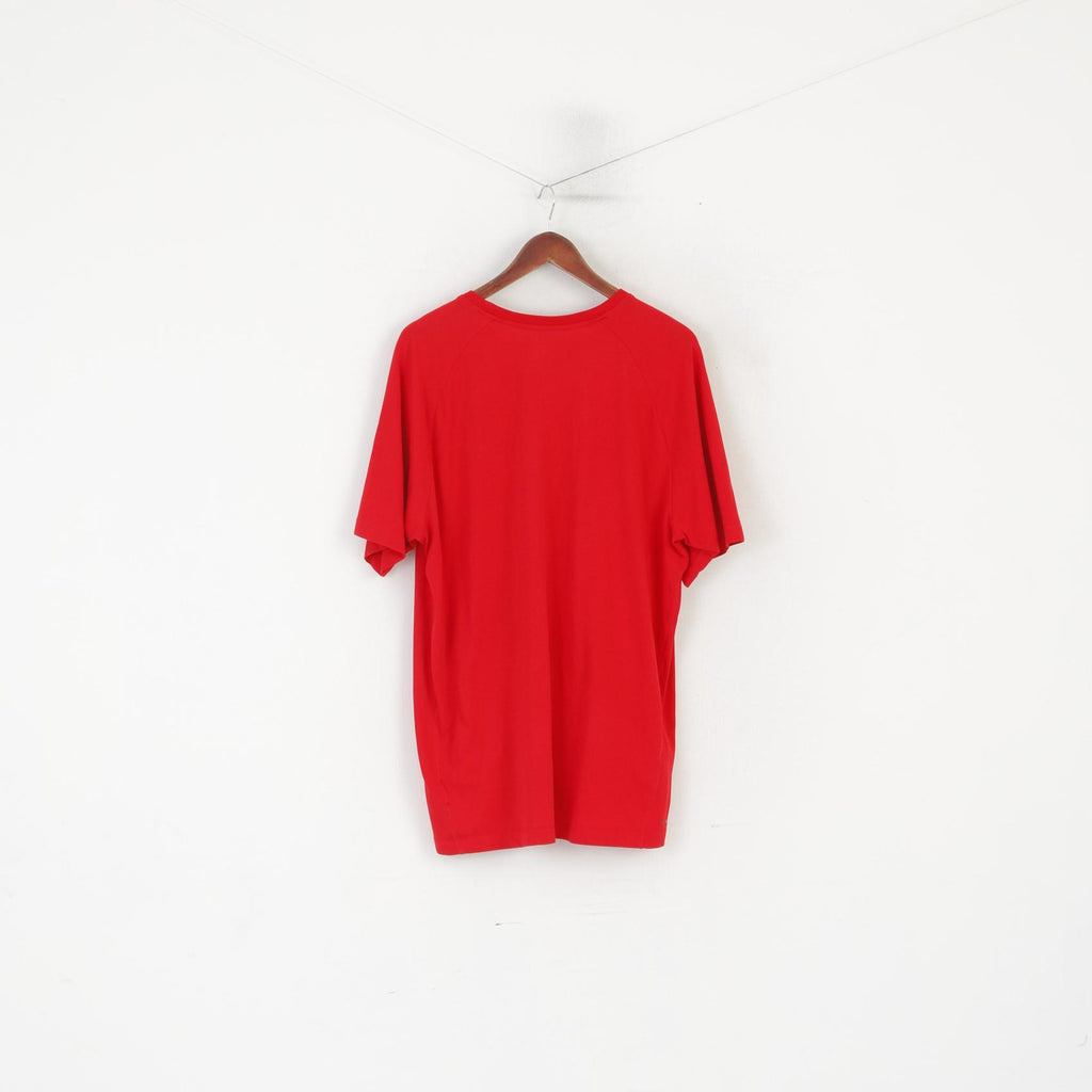 T-shirt Adidas da uomo XL in cotone rosso vintage Sport Clima 365 Performance Essentials Top