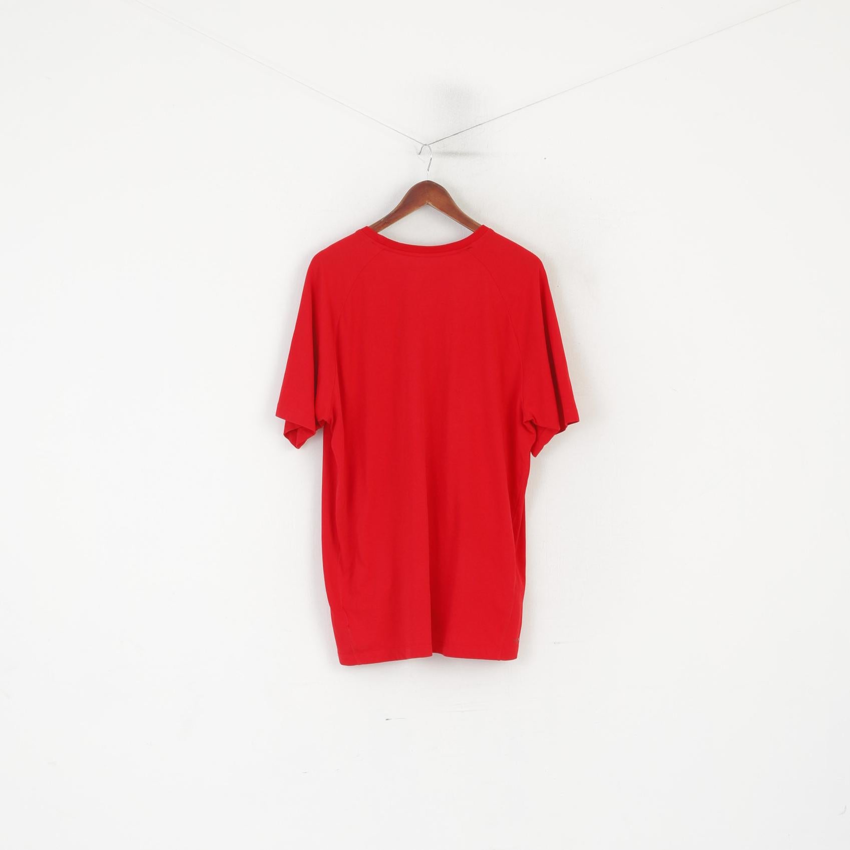 T-shirt Adidas da uomo XL in cotone rosso vintage Sport Clima 365 Performance Essentials Top