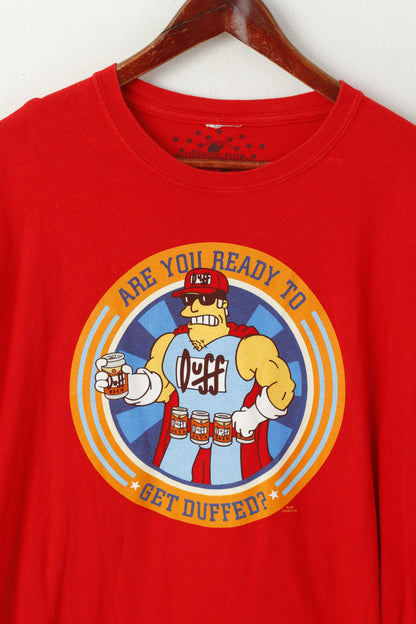 Universal Studios Men XXL T- Shirt Red Cotton Are You Ready To Get Duffed Top