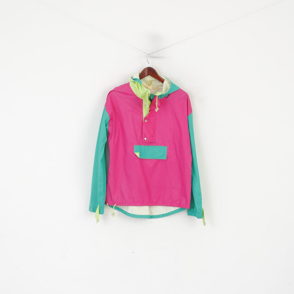 Vintage Women M Pullover Jacket Pink Gore-Tex Hooded Outdoor Retro Top