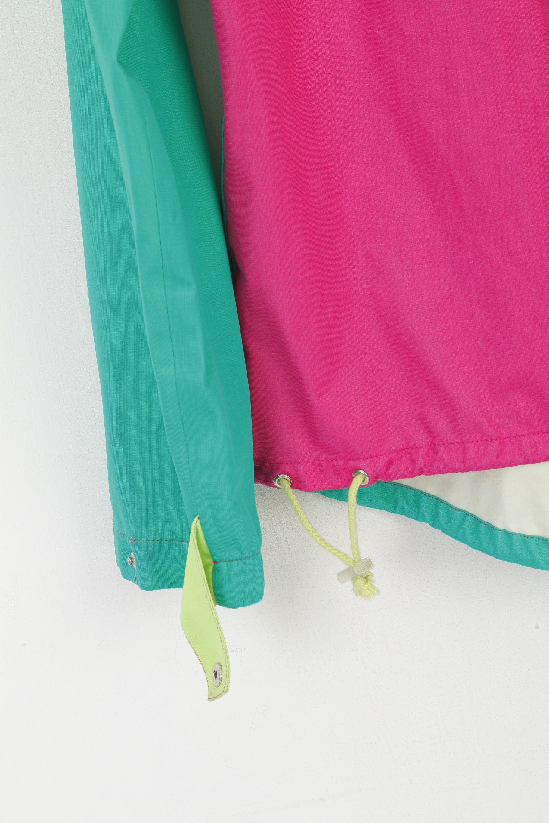 Giacca pullover vintage da donna M Top retrò da esterno con cappuccio in Gore-Tex rosa