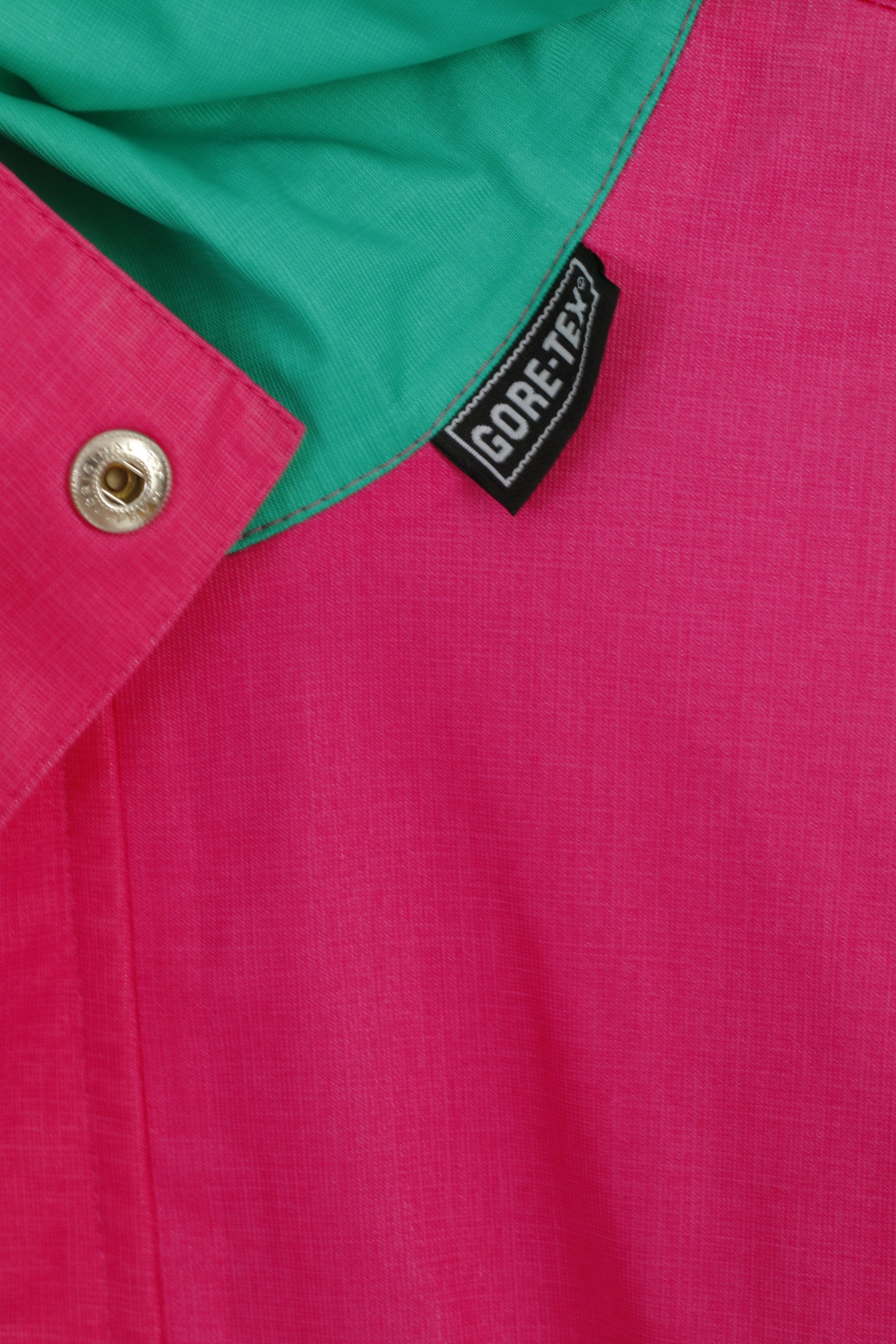 Giacca pullover vintage da donna M Top retrò da esterno con cappuccio in Gore-Tex rosa