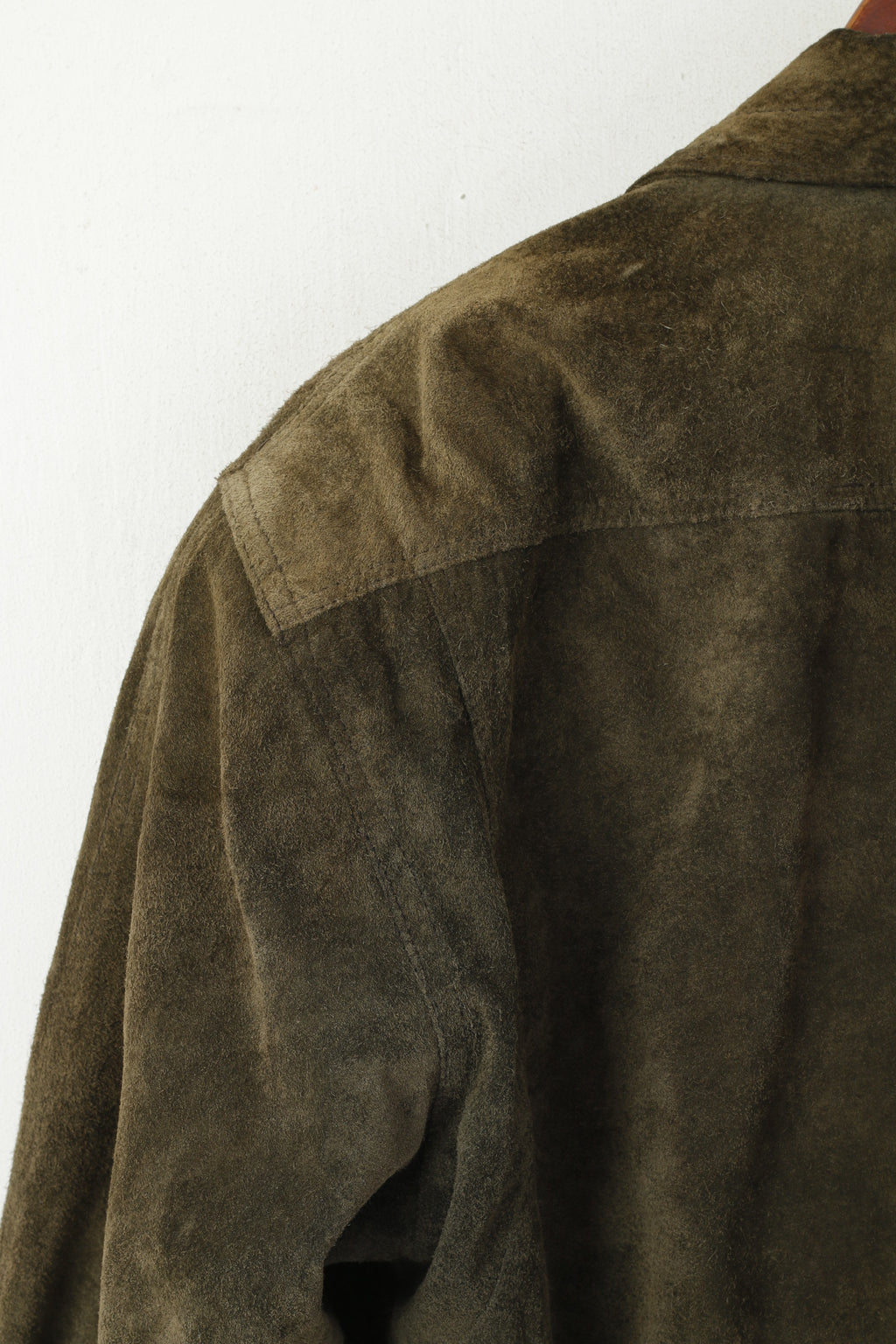 Miss Joy Femme 40 Veste Vintage Vert Cuir Biker Ramones Épaulettes Haut