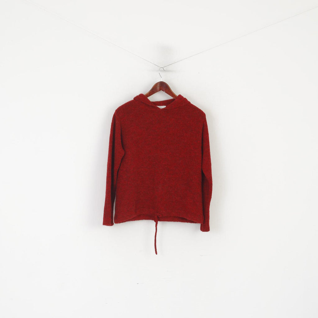 Inwear Jeans Femme M Pull Rouge Laine Sportswear À Capuche Made in Italy Pull