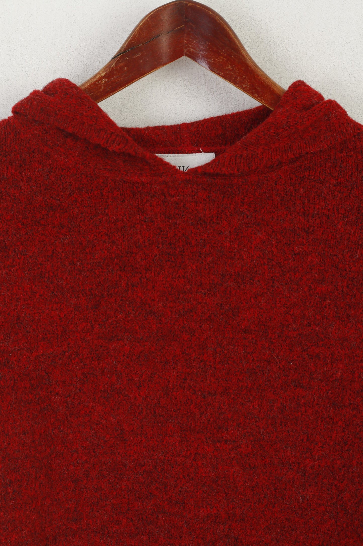 Inwear Jeans Femme M Pull Rouge Laine Sportswear À Capuche Made in Italy Pull
