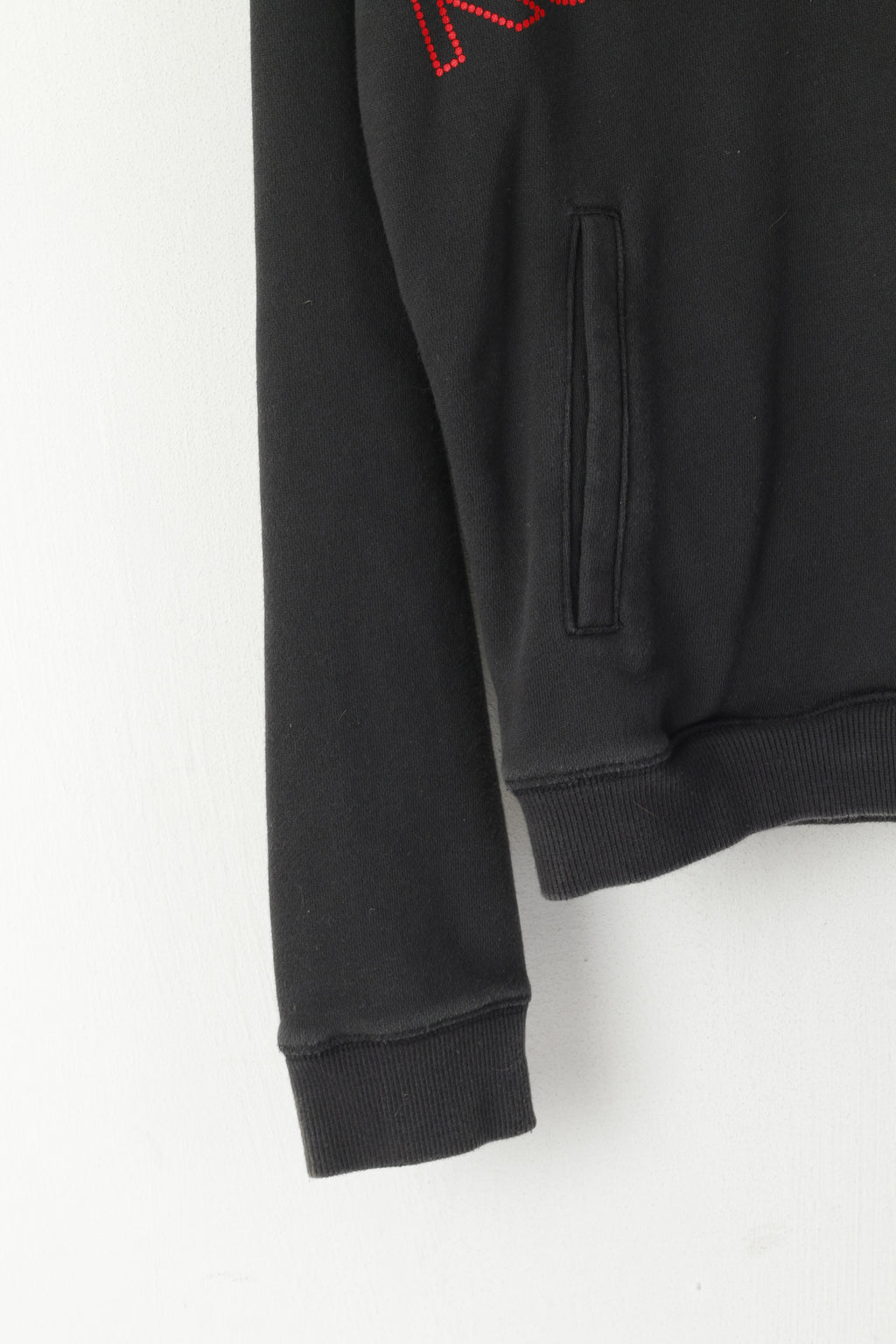 Reebok femmes 12 M sweat noir coton vêtements de sport à capuche haut court