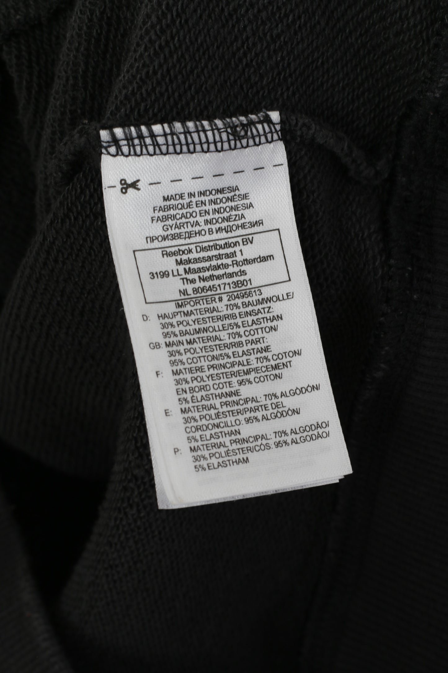Reebok Women 12 M Sweatshirt Black Cotton Hooded Sportswear Cropped Top