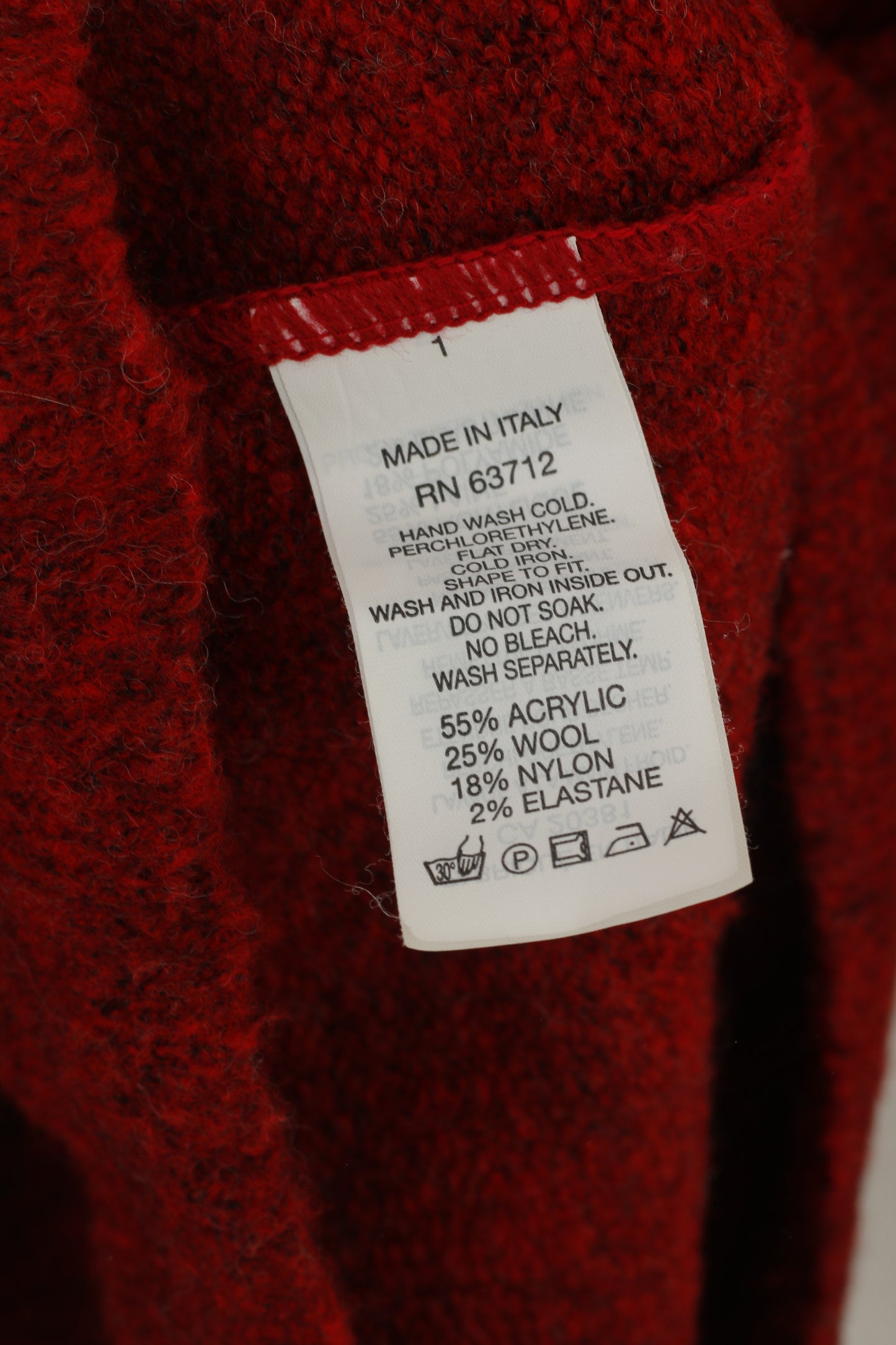 Inwear Jeans Women M Jumper Red Wool Sportswear Hooded Made in Italy Sweater