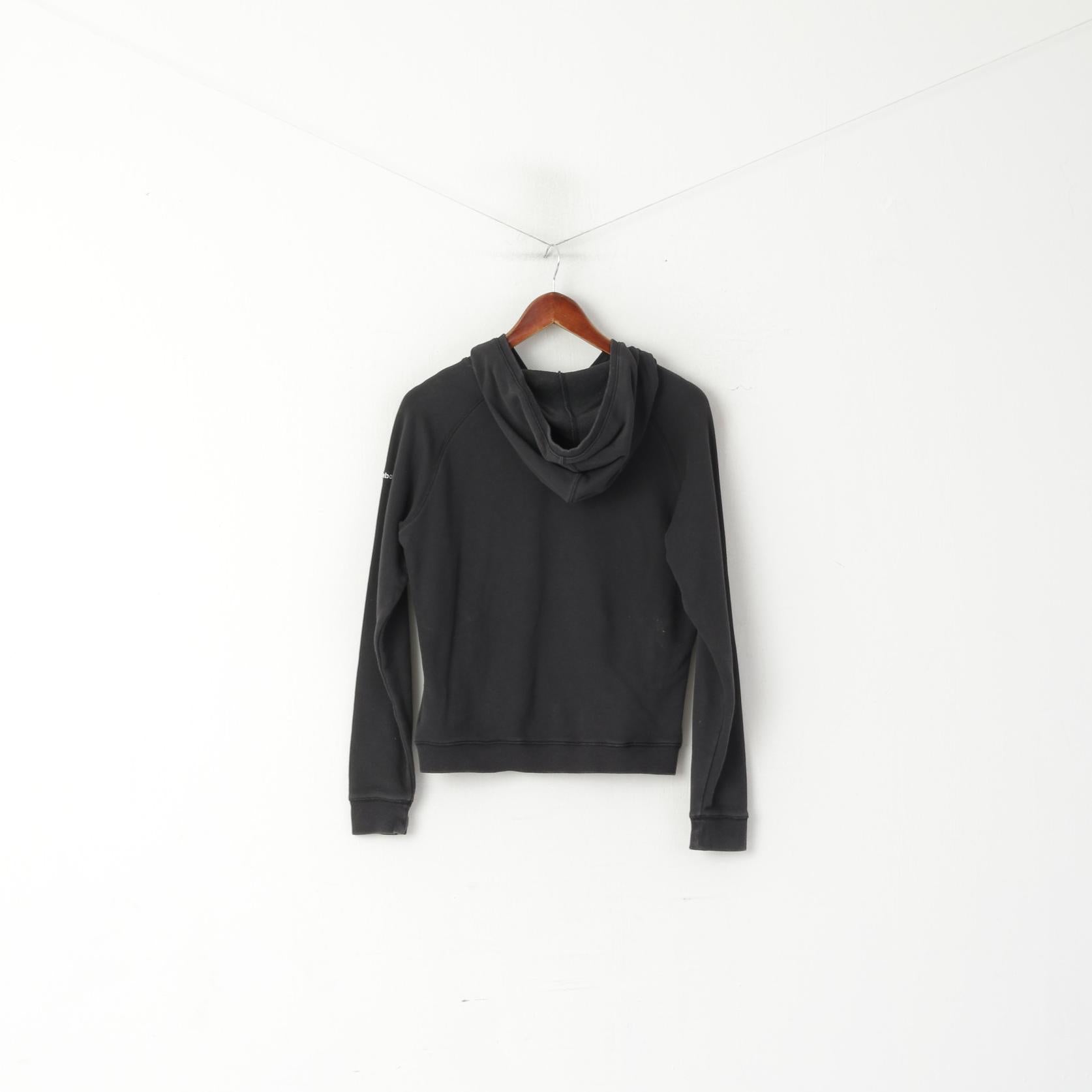 Reebok femmes 12 M sweat noir coton vêtements de sport à capuche haut court