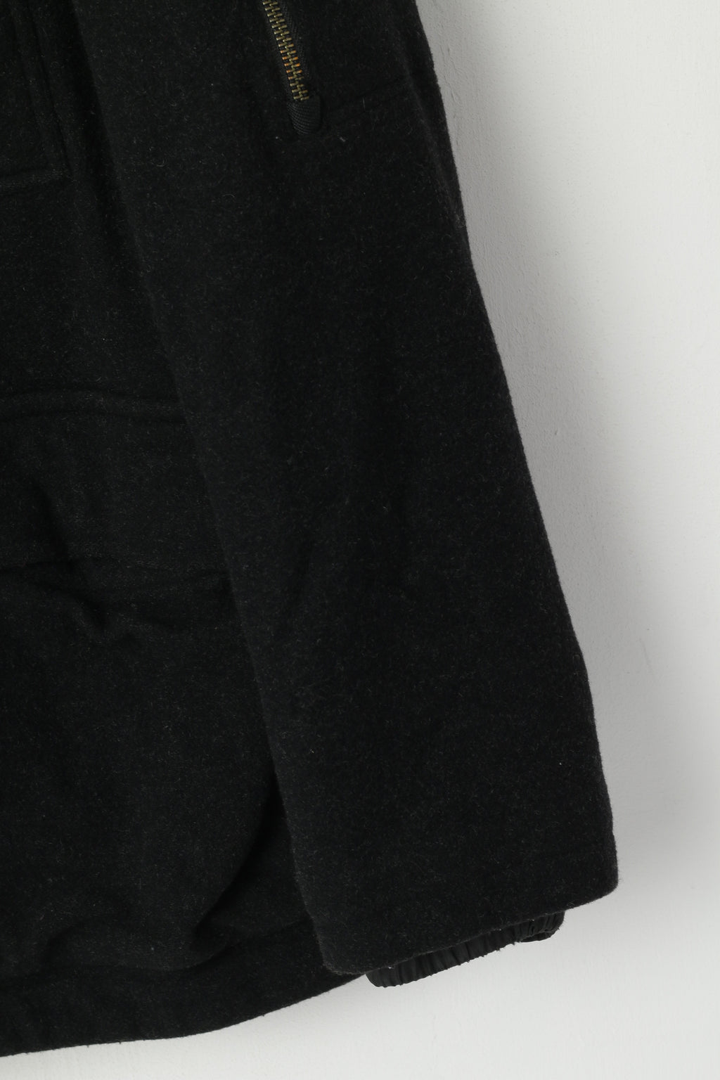 Marks &amp; Spencer Hommes L Veste Charcoal Laine Nylon Mélange Classique Fermeture Éclair Complète Top