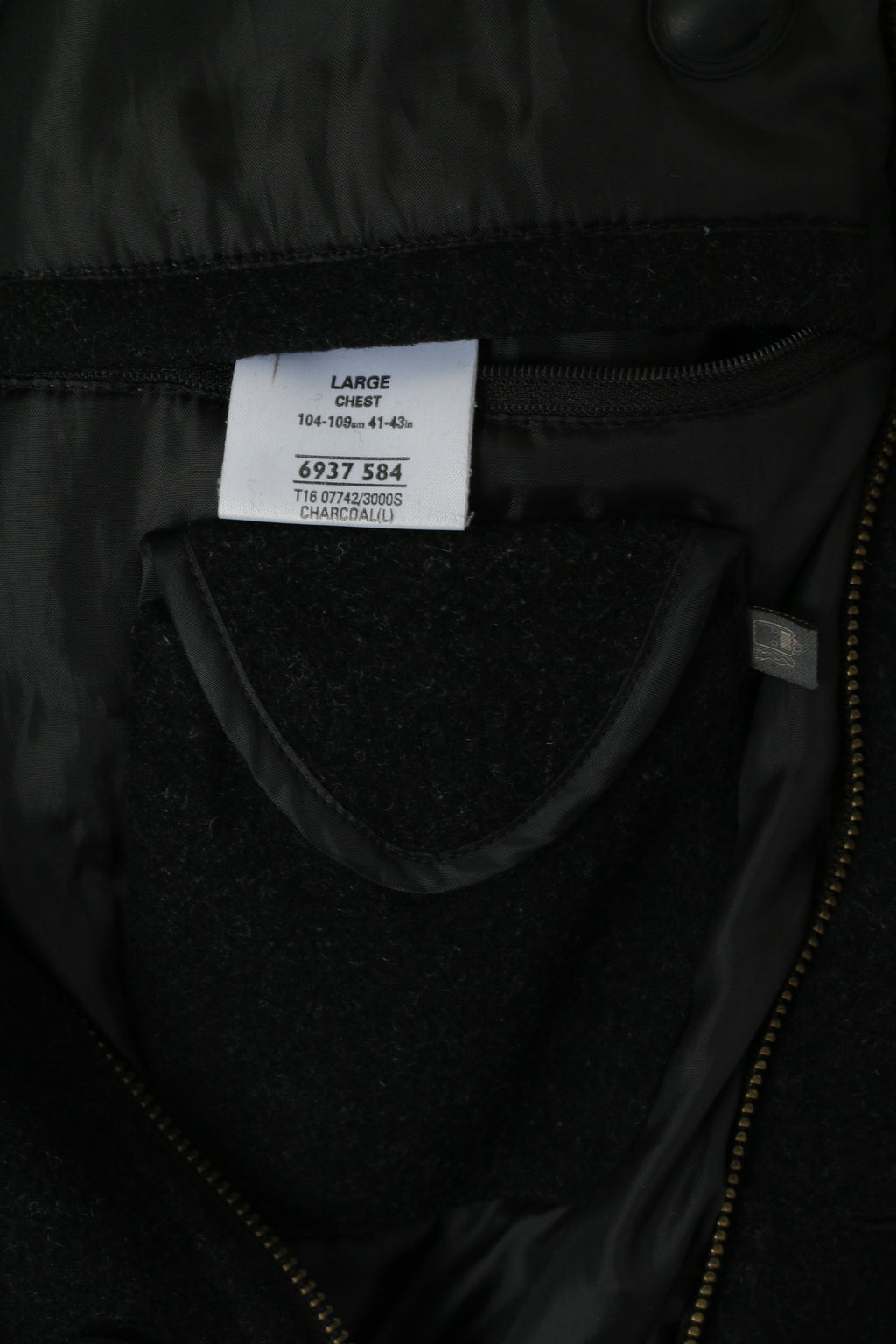 Marks &amp; Spencer Hommes L Veste Charcoal Laine Nylon Mélange Classique Fermeture Éclair Complète Top