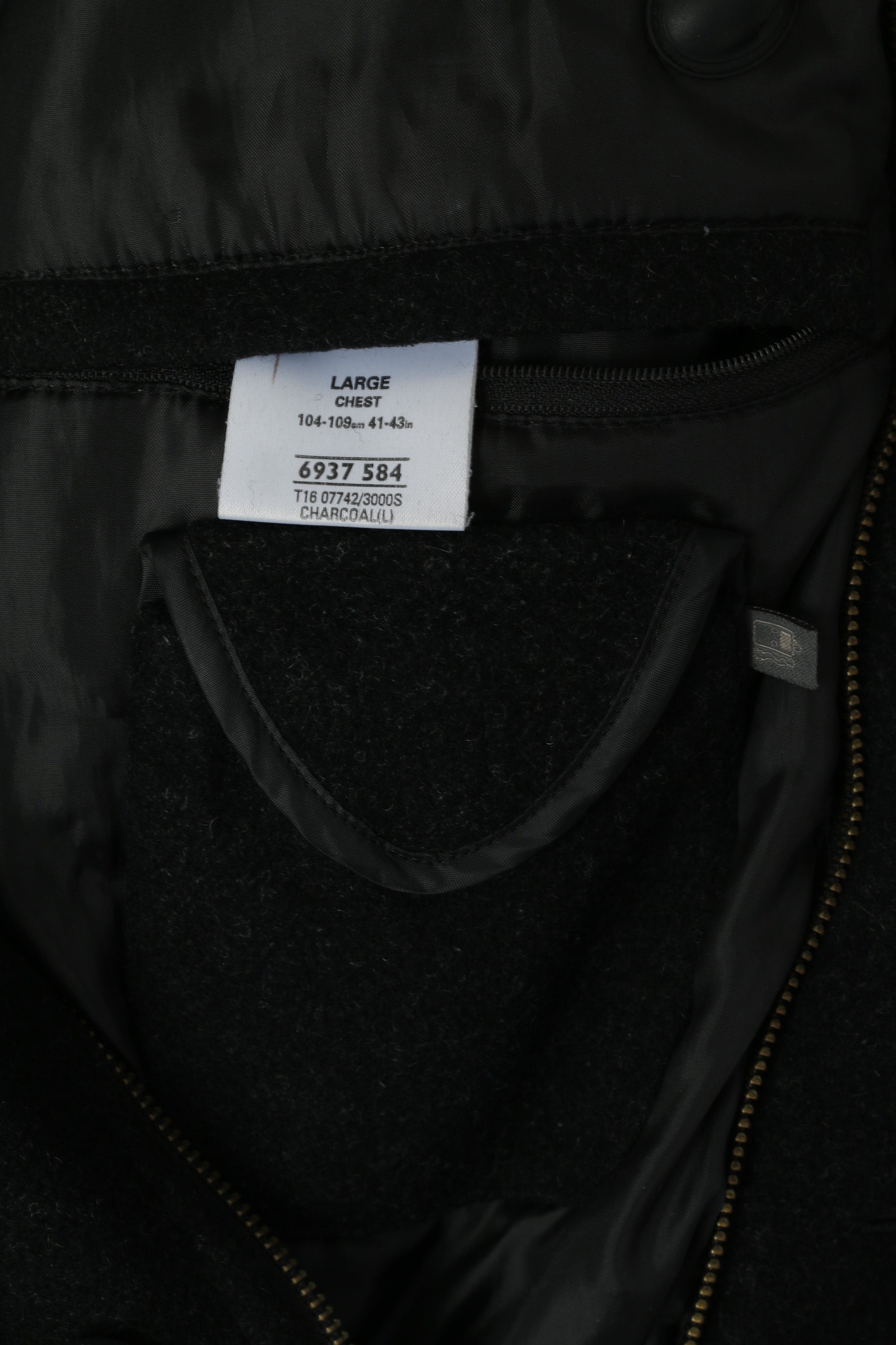Marks &amp; Spencer Hommes L Veste Charcoal Laine Nylon Mélange Classique Fermeture Éclair Complète Top