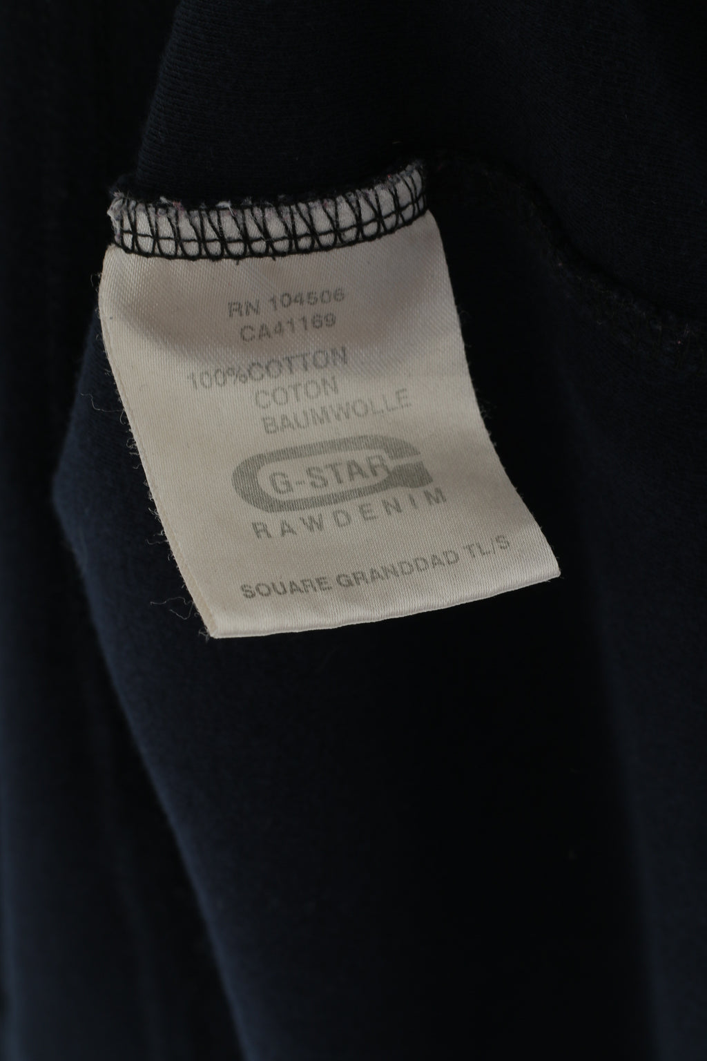 G-Star Raw Men XL Chemise Bleu Marine Coton Brodé Stretch Col Ras Du Cou