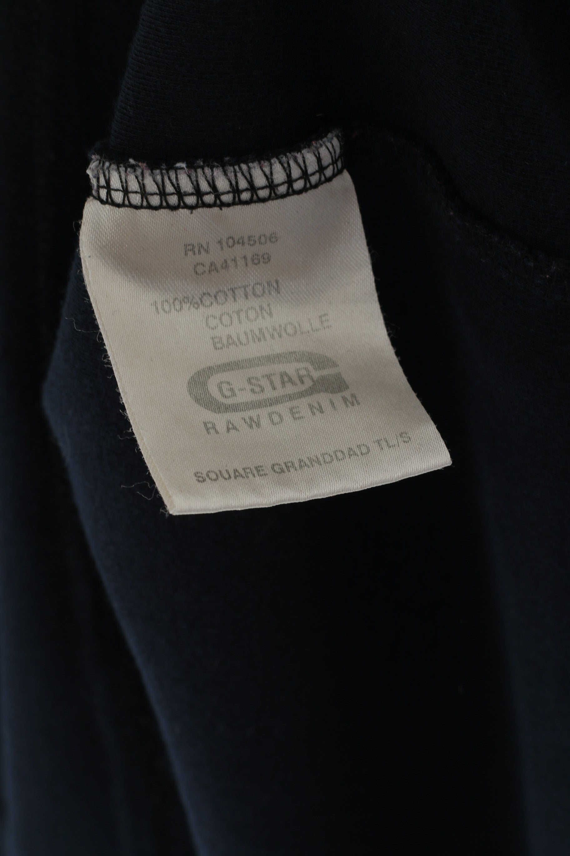 G-Star Raw Men XL Chemise Bleu Marine Coton Brodé Stretch Col Ras Du Cou