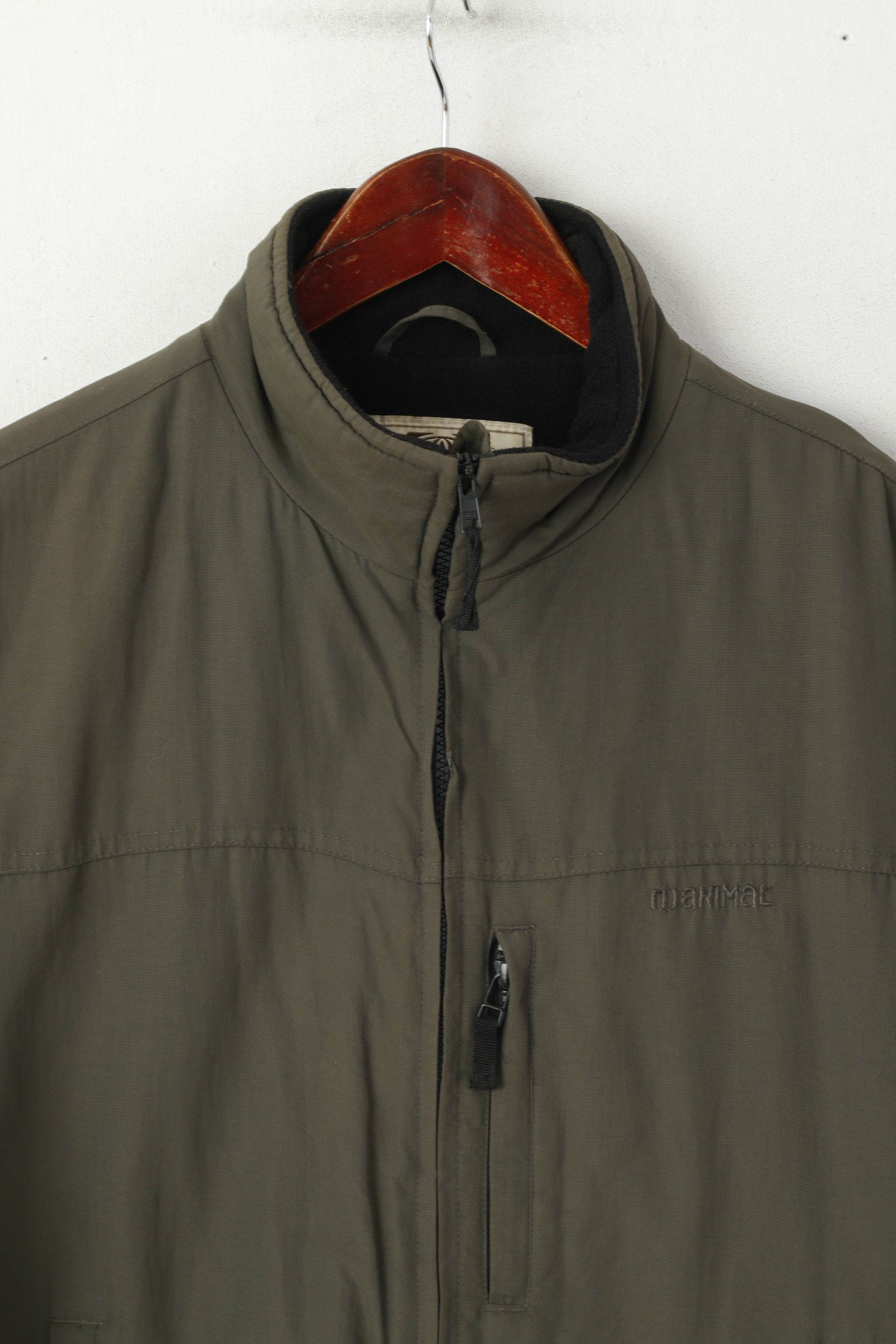 Animal Men S Jacket Kaki Classic Collection Nylon Full Zipp Doublé Polaire Haut