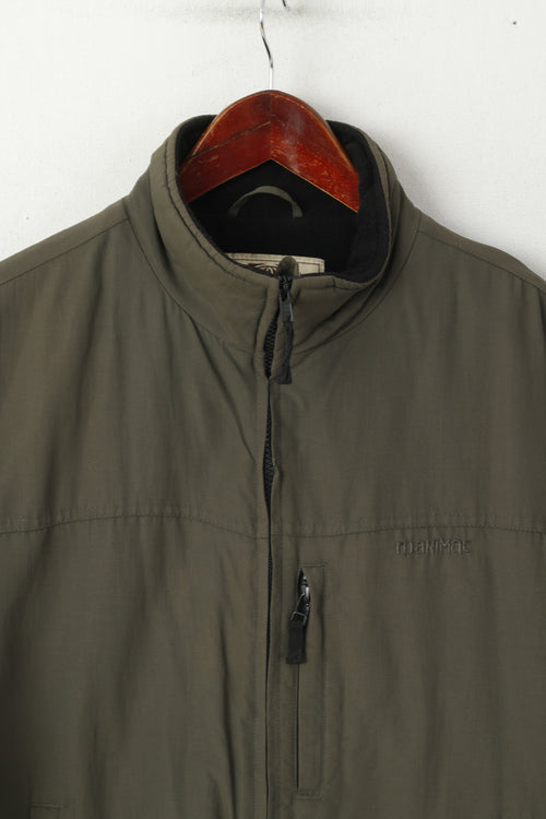 Animal Men S Jacket Kaki Classic Collection Nylon Full Zipp Doublé Polaire Haut