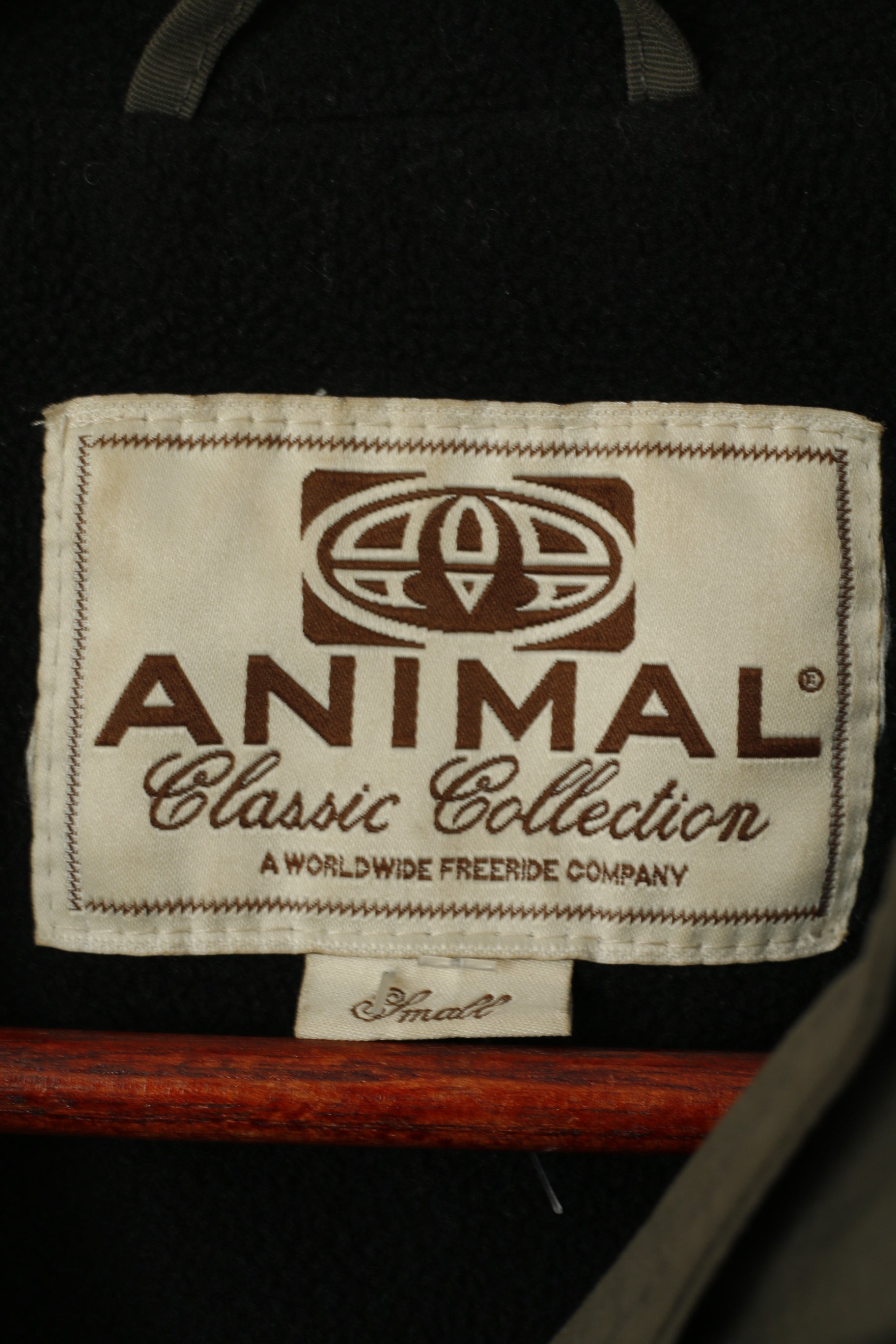 Animal Men S Jacket Kaki Classic Collection Nylon Full Zipp Doublé Polaire Haut