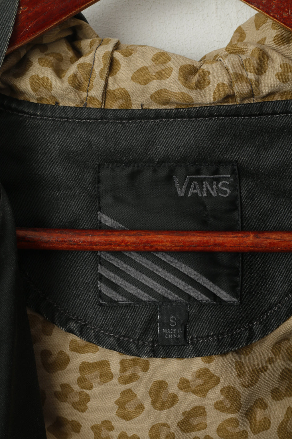 Vans Veste pour femme en coton noir brillant avec fermeture éclair et haut léger à capuche