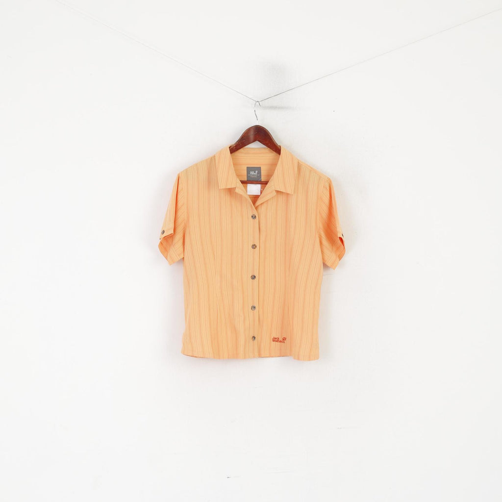 Jack Wolfskin Femme L 14/16 Chemise décontractée Orange Voyage Rayé Outdoor Top