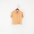 Jack Wolfskin Women L 14/16 Casual Shirt Orange Travel Striped Outdoor Top
