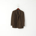 Mario Barutti Hommes 42 52 Blazer Marron Laine Simple Boutonnage Veste vintage
