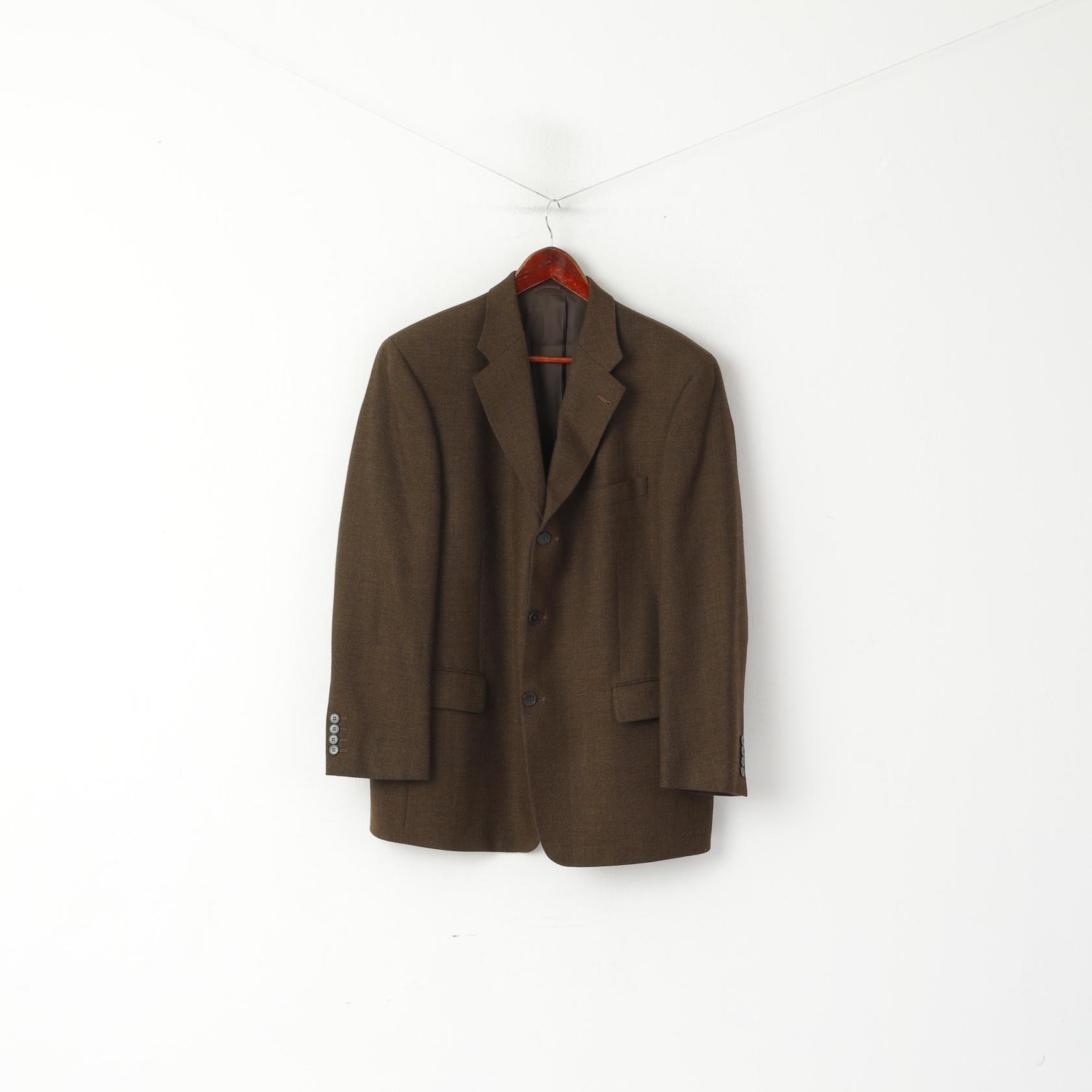 Mario Barutti Hommes 42 52 Blazer Marron Laine Simple Boutonnage Veste vintage