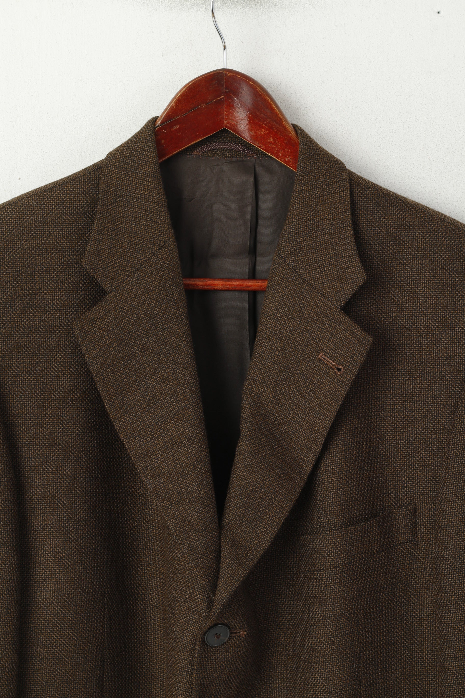 Mario Barutti Hommes 42 52 Blazer Marron Laine Simple Boutonnage Veste vintage