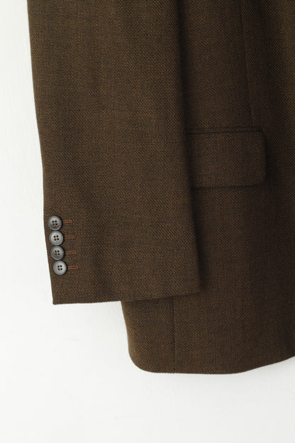 Mario Barutti Men 42 52 Blazer Brown Wool Single Breasted Wool Vintage Jacket