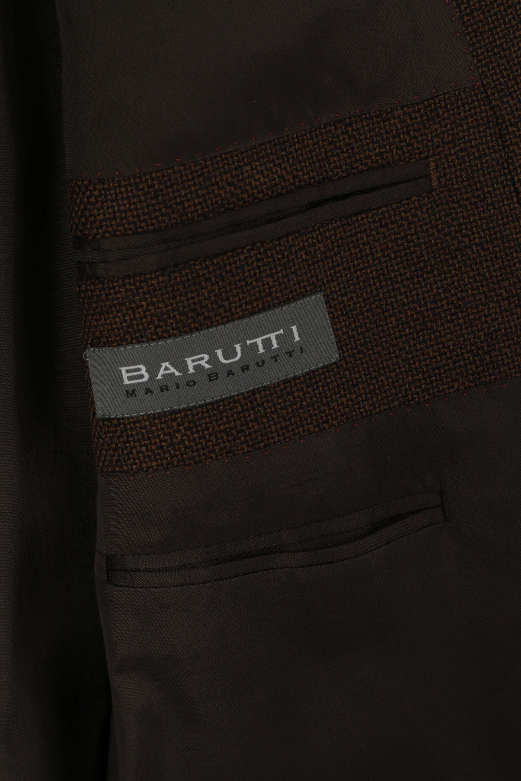 Mario Barutti Hommes 42 52 Blazer Marron Laine Simple Boutonnage Veste vintage