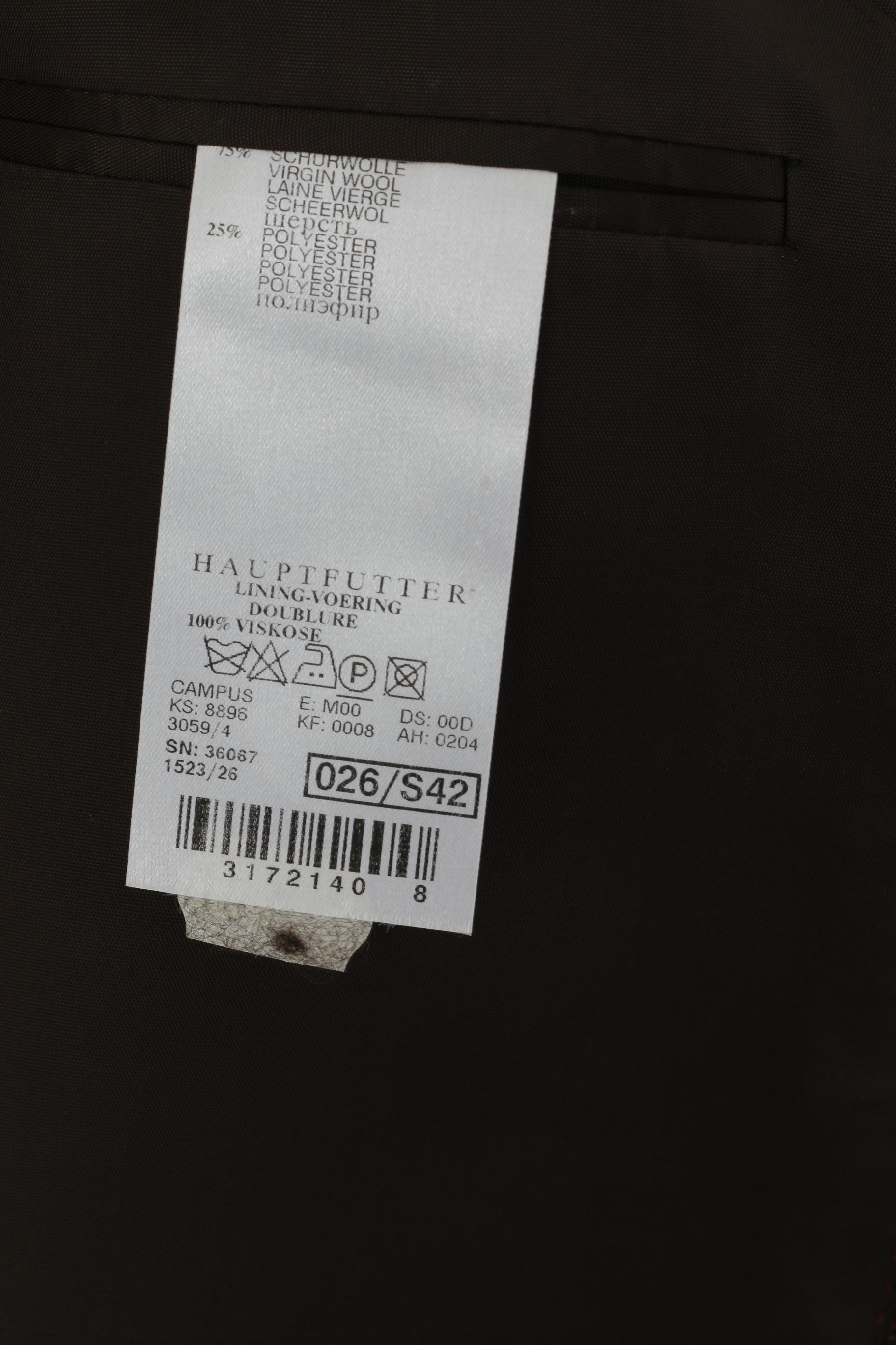 Mario Barutti Hommes 42 52 Blazer Marron Laine Simple Boutonnage Veste vintage