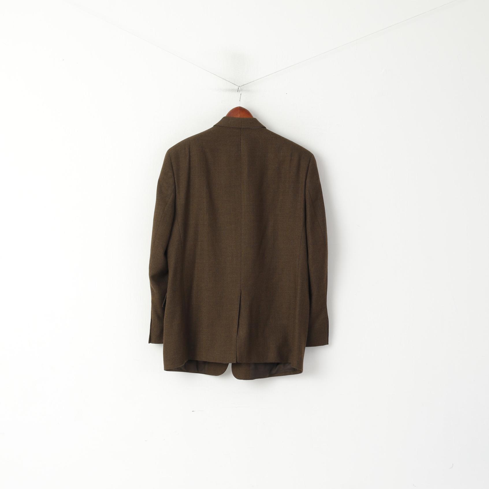 Mario Barutti Hommes 42 52 Blazer Marron Laine Simple Boutonnage Veste vintage