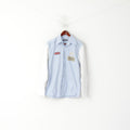 Paolo Monti Men S Casual Shirt Blue Cotton Los Amigos Team Australia #1 Top