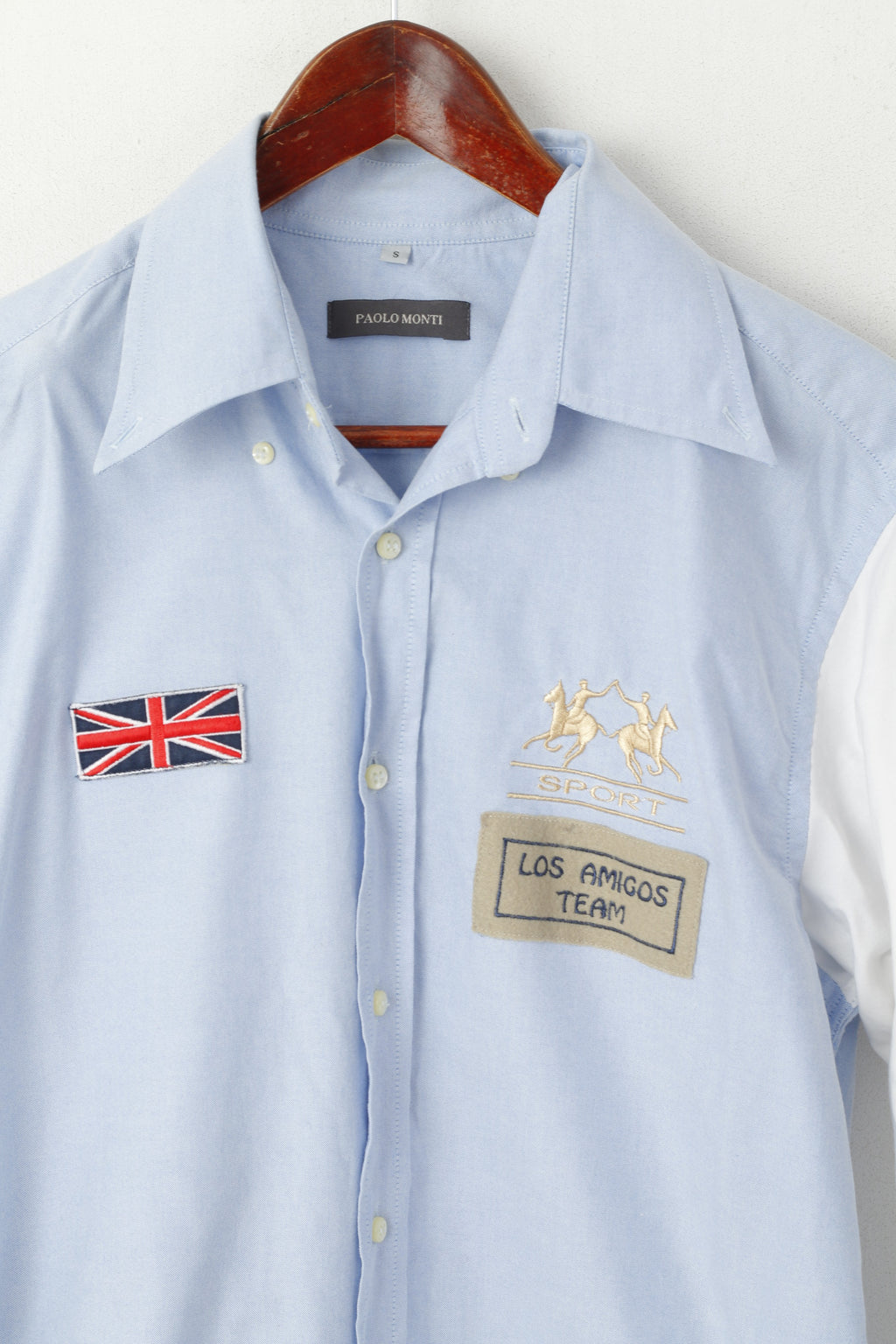 Paolo Monti Men S Casual Shirt Blue Cotton Los Amigos Team Australia #1 Top