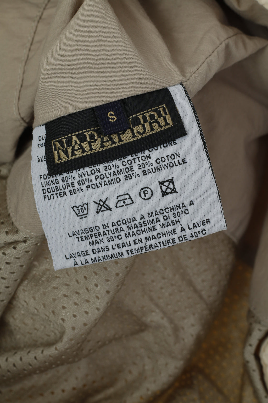 Napapijri Women S Jacket Property Cream Cotton Nylon Lightweight Zip Up Top