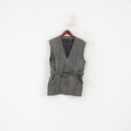 Vintage femmes M gilet en cuir gris ceinturé rétro Zip Up Biker gilet