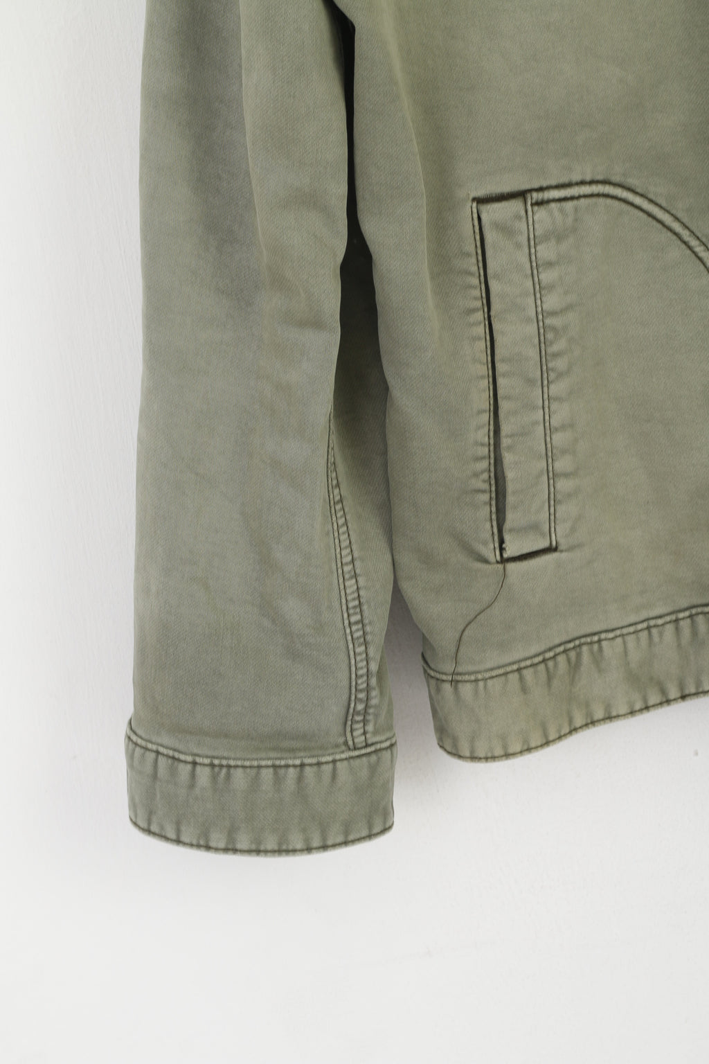 S. Oliver Giacca XL da uomo in cotone verde oliva Chore Top classico con cerniera intera