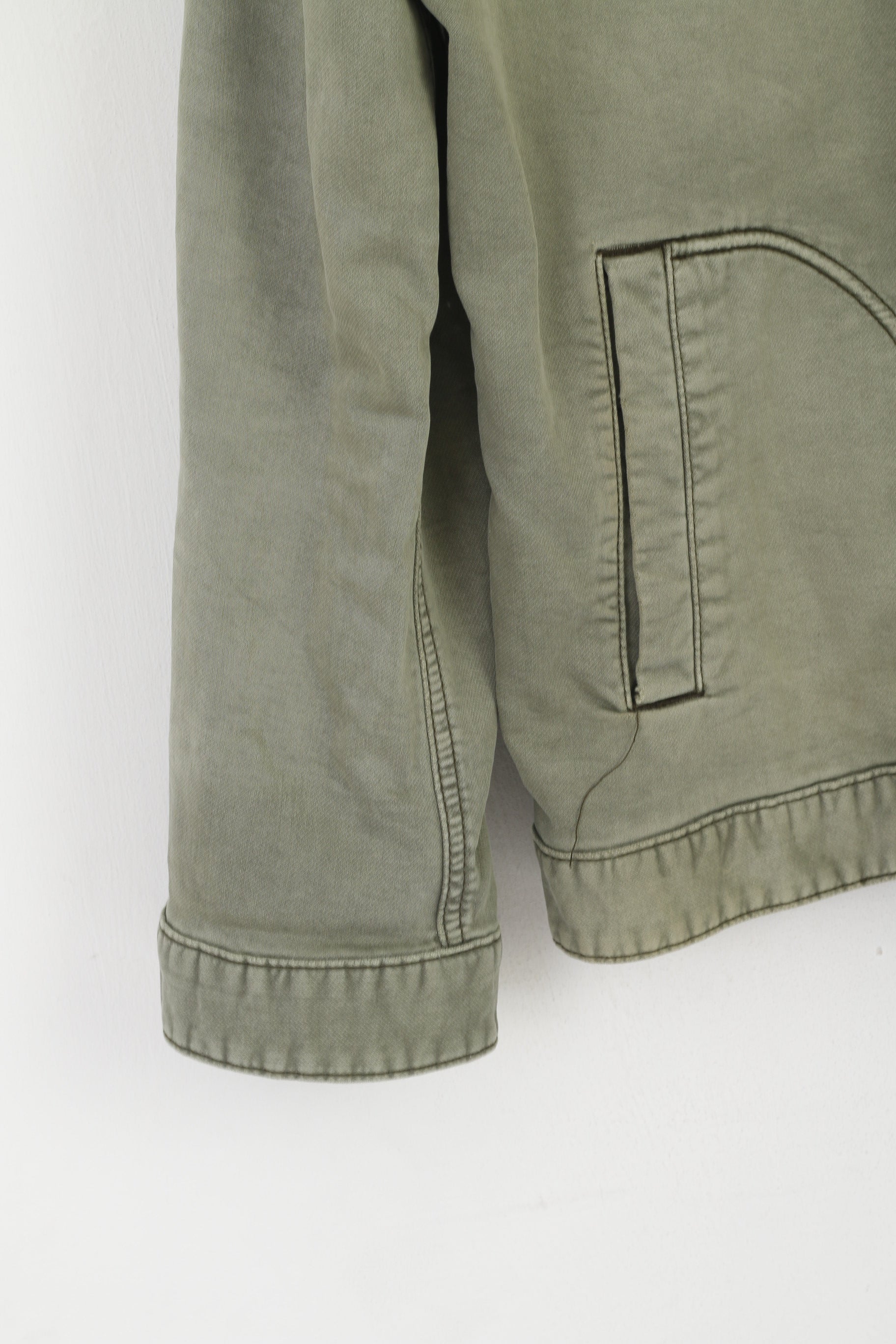 S. Oliver Giacca XL da uomo in cotone verde oliva Chore Top classico con cerniera intera