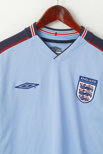 Umbro Chemise à manches longues pour homme Bleu Angleterre Football Kick Off 2004 Haut en jersey