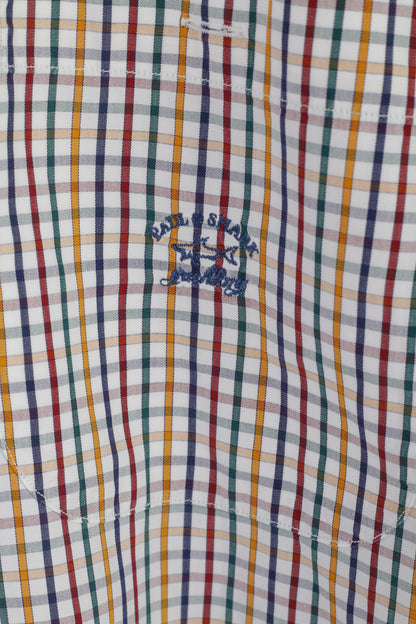 Paul & Shark Yachting Men 44 17.5 XXL Casual Shirt Multicolour Check Cotton Top