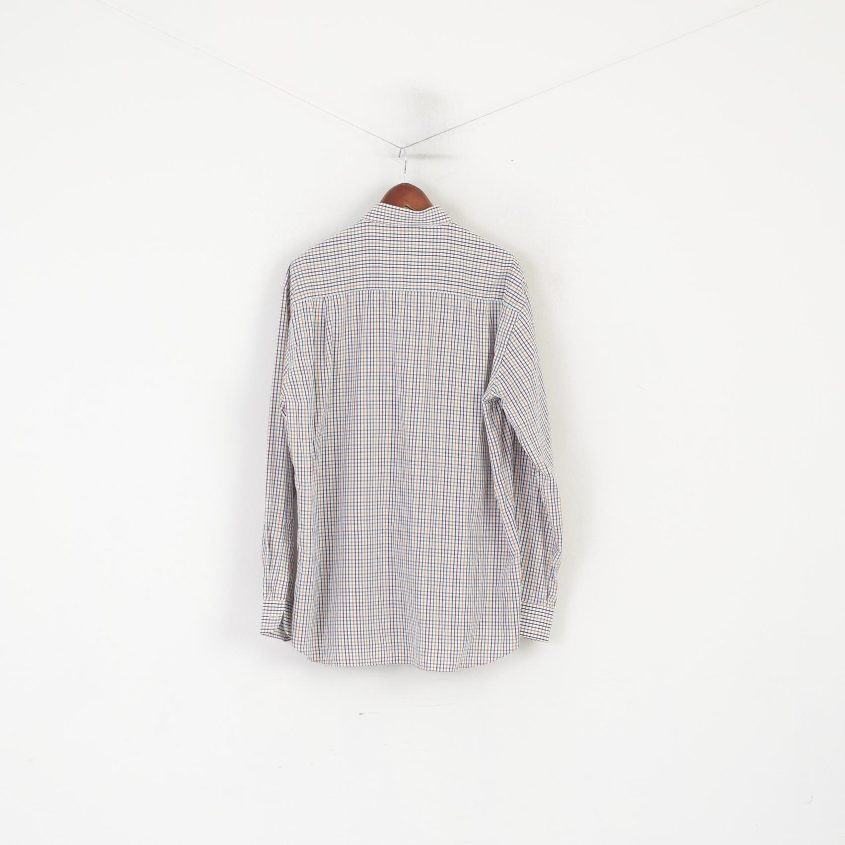 Paul & Shark Yachting Men 44 17.5 XXL Casual Shirt Multicolour Check Cotton Top