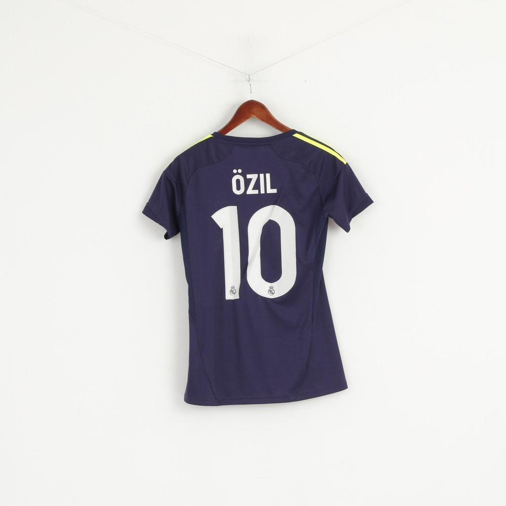 Adidas Real Madrid Women M Shirt Blue Football Club Ozil #10 Jersey Top